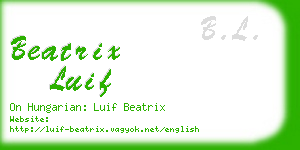 beatrix luif business card